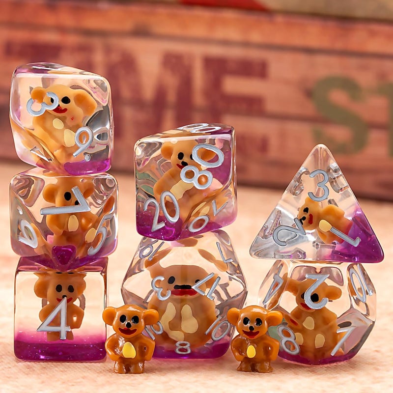weyano Resin D&D Dice Set, Mouse DND Animal Polyhedral Dice for Dungeons and Dragons, RPG, MTG DND 7-DIE (D4, D6, D8, D10, D12, D20, D%) - Image 2